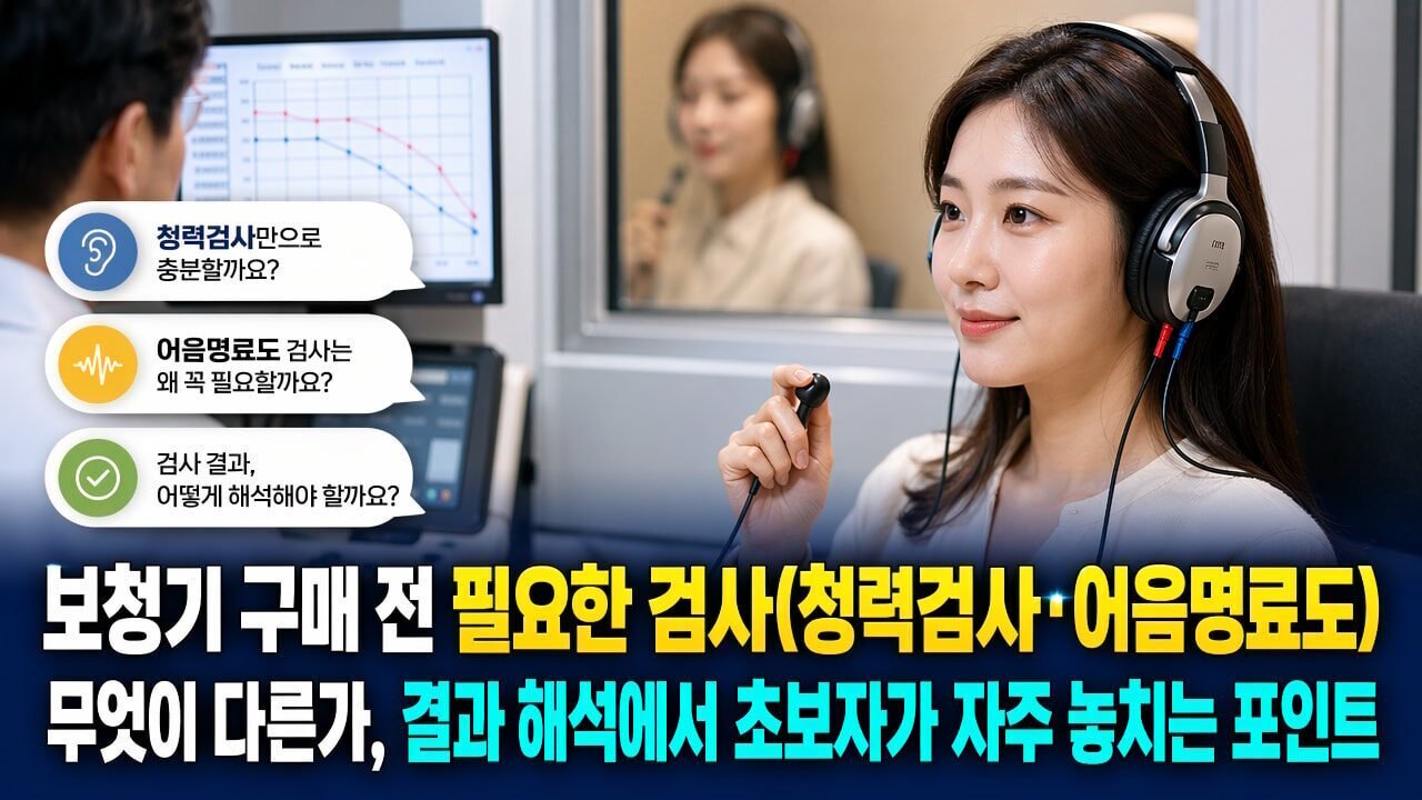 보청기 구매 전 필요한 검사(청력검사·어음명료도) 무엇이 다른가, 결과 해석에서 초보자가 자주 놓치는 포인트