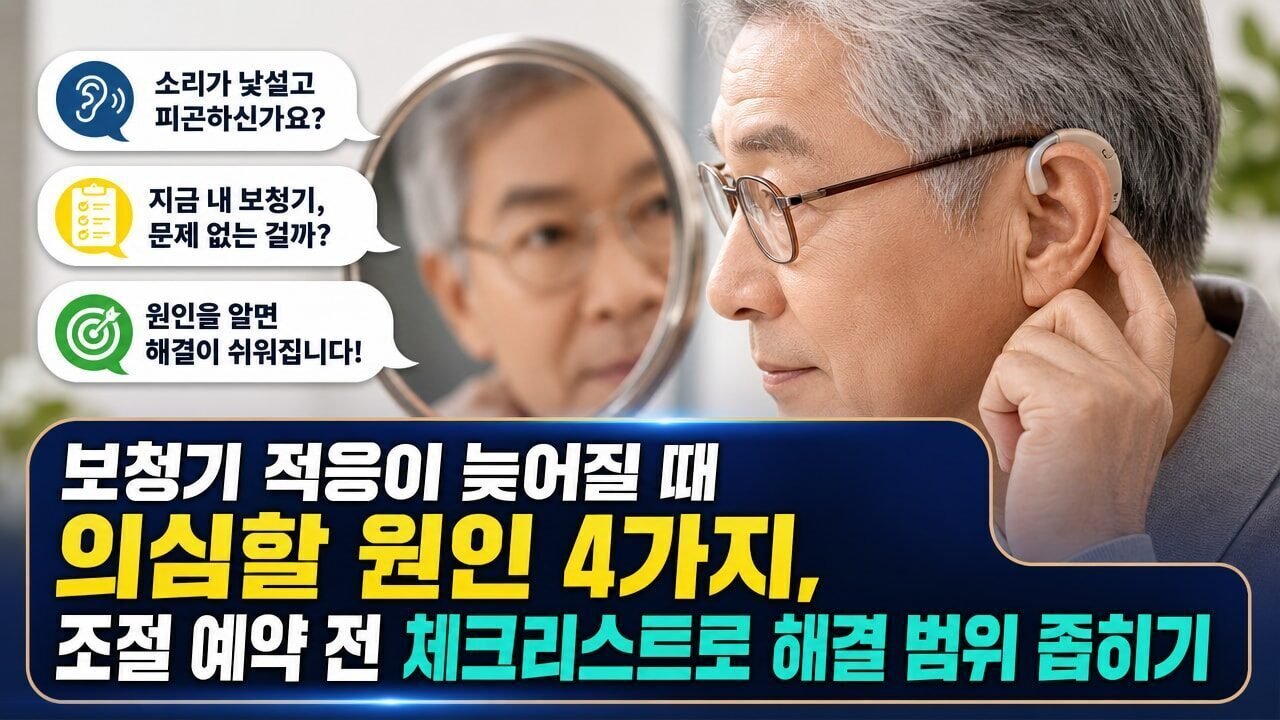 보청기 적응이 늦어질 때 의심할 원인 4가지, 조절 예약 전 체크리스트로 해결 범위 좁히기
