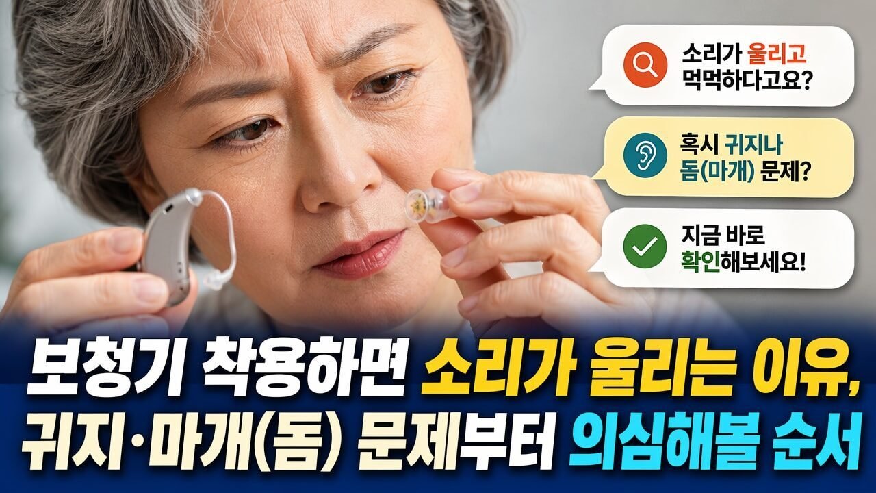 보청기 착용하면 소리가 울리는 이유, 귀지·마개(돔) 문제부터 의심해볼 순서