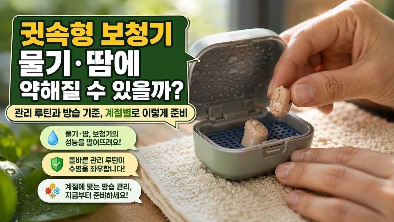 귓속형 보청기 물기·땀에 약해질 수 있을까? 관리 루틴과 방습 기준, 계절별로 이렇게 준비