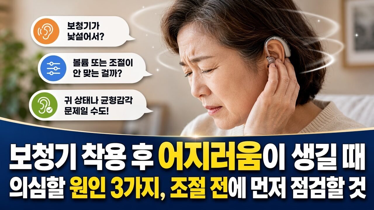 보청기 착용 후 어지러움이 생길 때 의심할 원인 3가지, 조절 전에 먼저 점검할 것