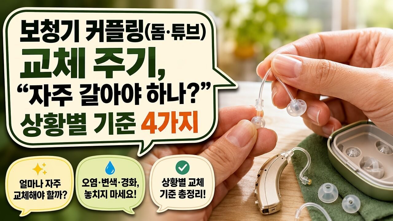 보청기 커플링(돔·튜브) 교체 주기, “자주 갈아야 하나?” 상황별 기준 4가지
