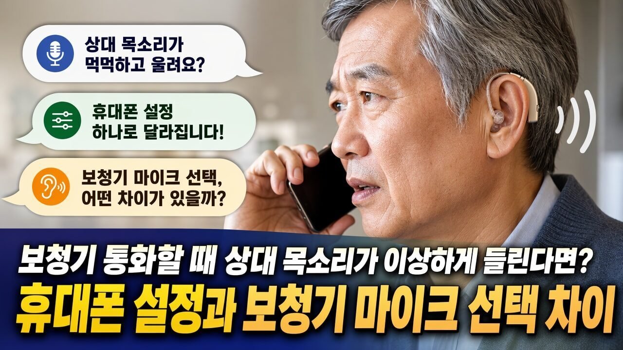 보청기 통화할 때 상대 목소리가 이상하게 들린다면? 휴대폰 설정과 보청기 마이크 선택 차이