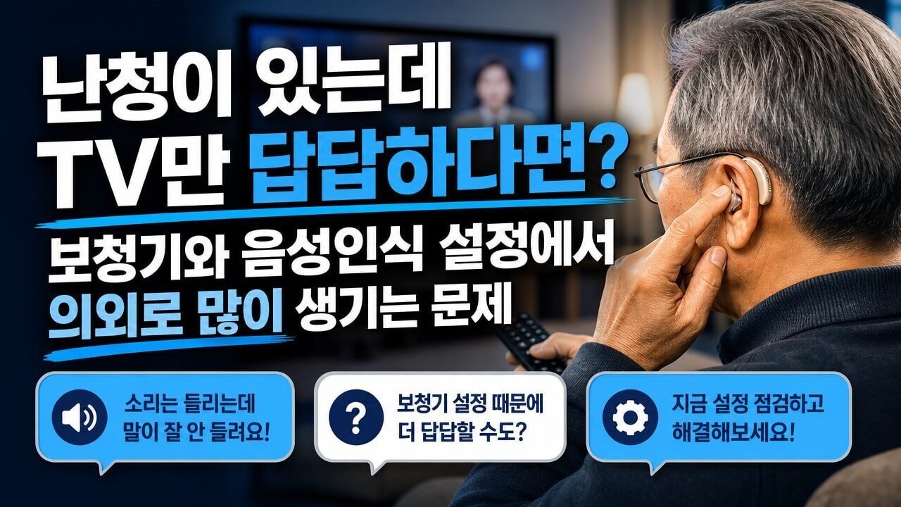 난청이 있는데 TV만 답답하다면? 보청기와 음성인식 설정에서 의외로 많이 생기는 문제