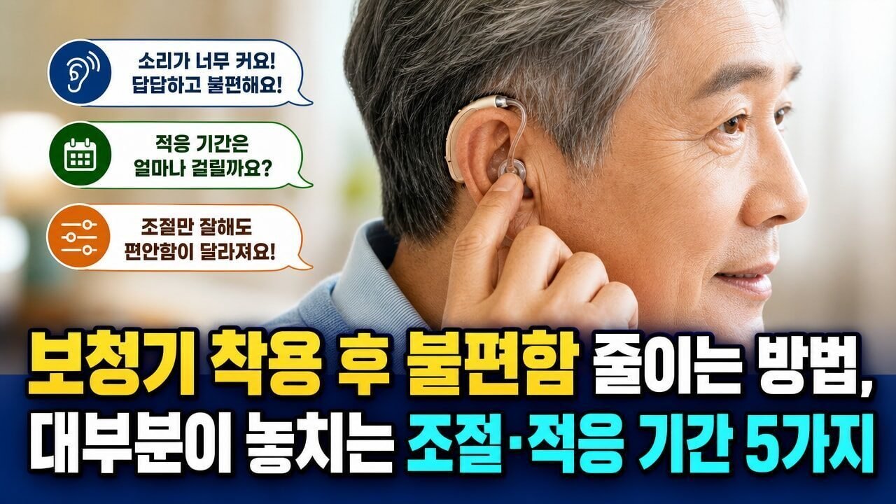 보청기 착용 후 불편함 줄이는 방법, 대부분이 놓치는 조절·적응 기간 5가지