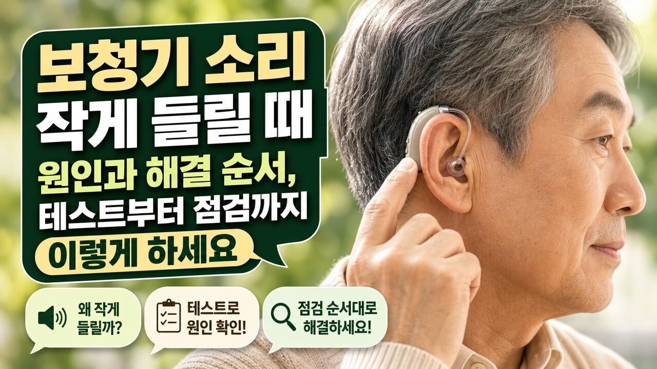 보청기 소리 작게 들릴 때 원인과 해결 순서, 테스트부터 점검까지 이렇게 하세요