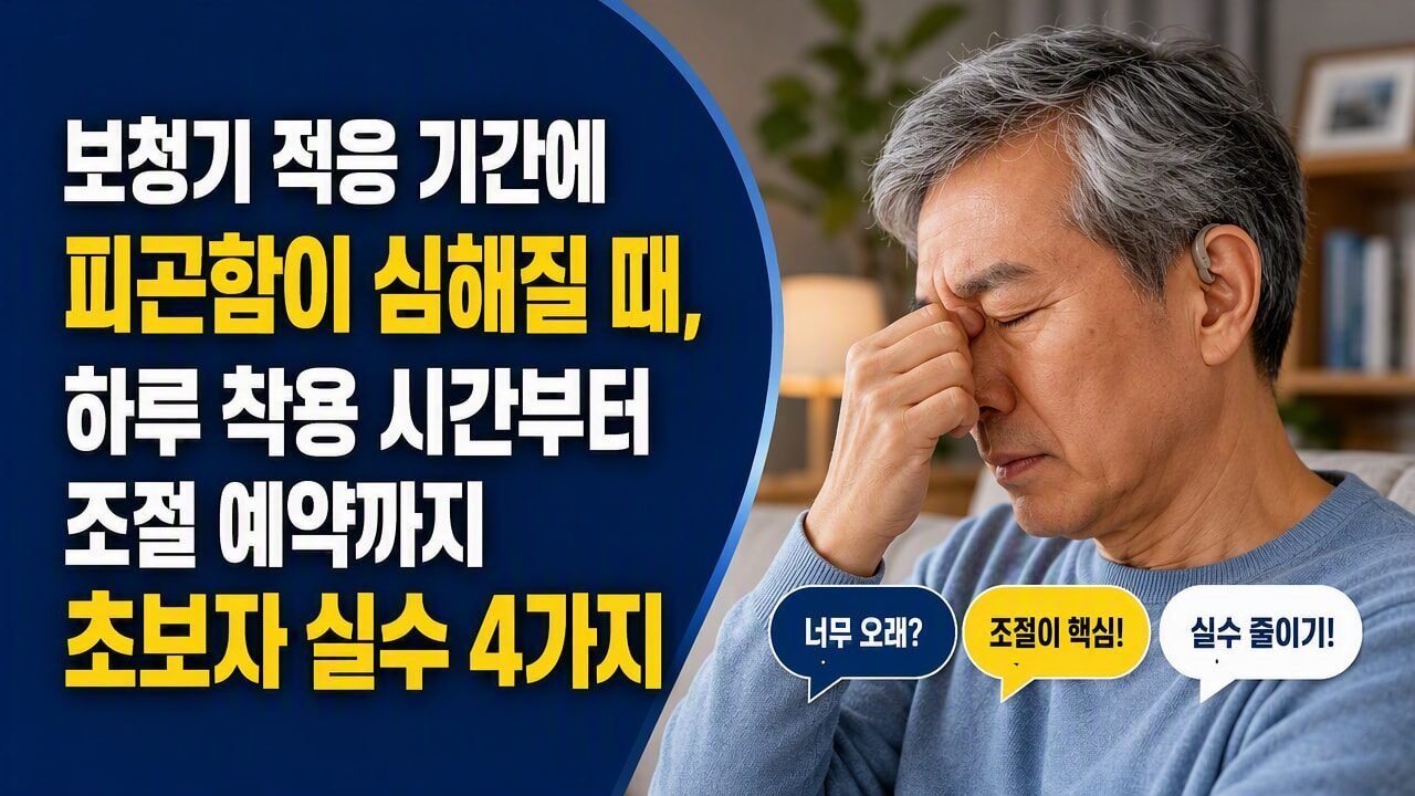 보청기 적응 기간에 피곤함이 심해질 때, 하루 착용 시간부터 조절 예약까지 초보자 실수 4가지