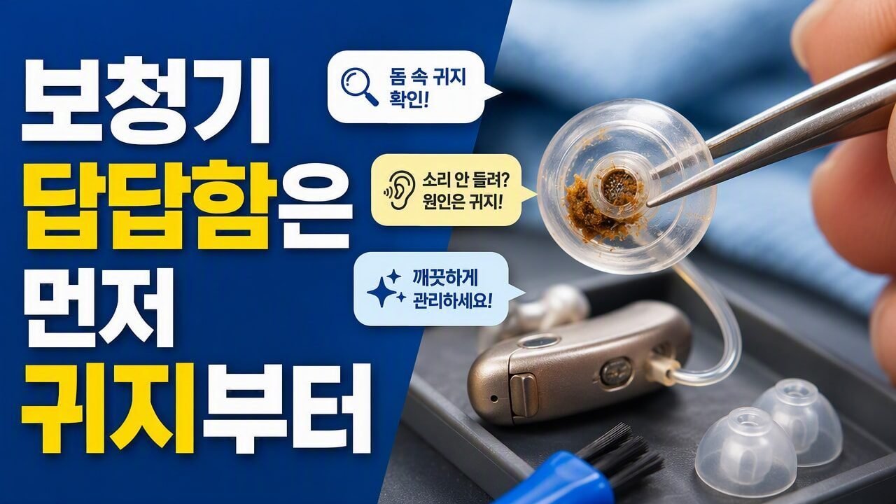 보청기 소리가 갑자기 답답해질 때, 가장 먼저 의심할 귀지·마개(돔)·재부착 순서