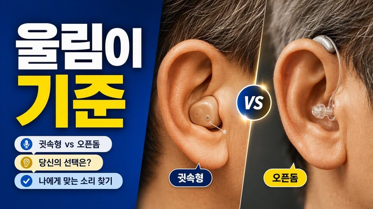 귓속형 보청기 vs 오픈형(돔) 선택, 착용감보다 소리 울림 차이에서 갈리는 기준은?